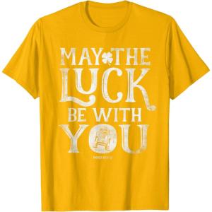 imageStar Wars R2D2 May The Luck Be With You St Patricks Day TShirtGolden Yellow