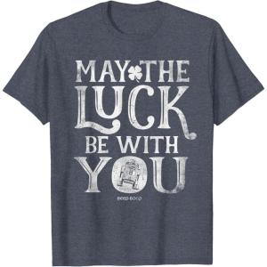 imageStar Wars R2D2 May The Luck Be With You St Patricks Day TShirtHeather Blue