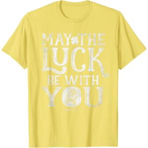 imageStar Wars R2D2 May The Luck Be With You St Patricks Day TShirtLemon Yellow