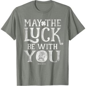 imageStar Wars R2D2 May The Luck Be With You St Patricks Day TShirtOlive Heather