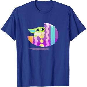 imageStar Wars The Mandalorian Grogu in Cute Pastel Easter Egg TShirtRoyal Blue