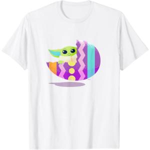 imageStar Wars The Mandalorian Grogu in Cute Pastel Easter Egg TShirtWhite