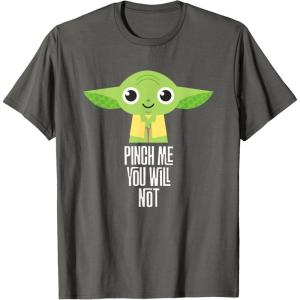 imageStar Wars Yoda Pinch Me You Will Not St Patricks Day TShirtAsphalt Grey