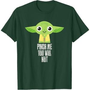 imageStar Wars Yoda Pinch Me You Will Not St Patricks Day TShirtDark Green