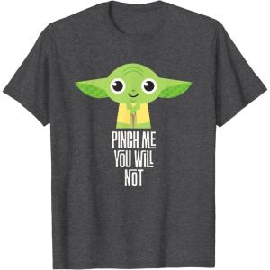 imageStar Wars Yoda Pinch Me You Will Not St Patricks Day TShirtDark Heather Grey