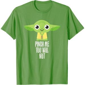 imageStar Wars Yoda Pinch Me You Will Not St Patricks Day TShirtGrass Green