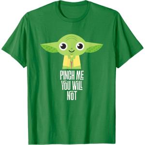imageStar Wars Yoda Pinch Me You Will Not St Patricks Day TShirtKelly Green