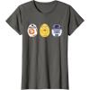 imageStar Wars R2D2 C3PO BB8 Cute Easter Egg Droids TShirtAsphalt Grey