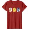 imageStar Wars R2D2 C3PO BB8 Cute Easter Egg Droids TShirtCranberry Red