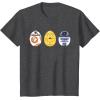 imageStar Wars R2D2 C3PO BB8 Cute Easter Egg Droids TShirtDark Heather Grey