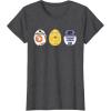imageStar Wars R2D2 C3PO BB8 Cute Easter Egg Droids TShirtDark Heather Grey