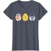 imageStar Wars R2D2 C3PO BB8 Cute Easter Egg Droids TShirtHeather Blue