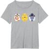 imageStar Wars R2D2 C3PO BB8 Cute Easter Egg Droids TShirtHeather Grey