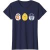 imageStar Wars R2D2 C3PO BB8 Cute Easter Egg Droids TShirtNavy Blue