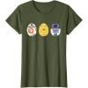 imageStar Wars R2D2 C3PO BB8 Cute Easter Egg Droids TShirtOlive Green