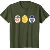 imageStar Wars R2D2 C3PO BB8 Cute Easter Egg Droids TShirtOlive Green