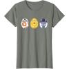 imageStar Wars R2D2 C3PO BB8 Cute Easter Egg Droids TShirtOlive Heather