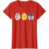 imageStar Wars R2D2 C3PO BB8 Cute Easter Egg Droids TShirtRed