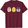 imageStar Wars R2D2 C3PO BB8 Cute Easter Egg Droids TShirtBurgundy
