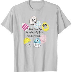 imageStar Wars Easter Group Shot Galeggsy Egg Pun TShirtSilver Grey
