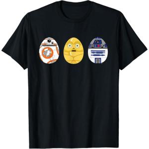 imageStar Wars R2D2 C3PO BB8 Cute Easter Egg Droids TShirtBlack