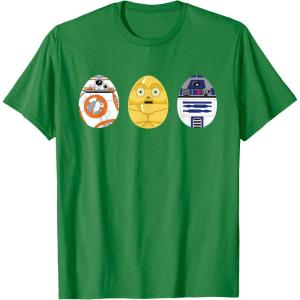 imageStar Wars R2D2 C3PO BB8 Cute Easter Egg Droids TShirtKelly Green