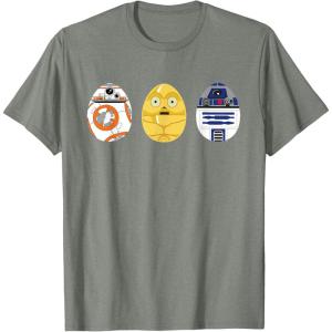 imageStar Wars R2D2 C3PO BB8 Cute Easter Egg Droids TShirtOlive Heather