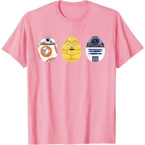 imageStar Wars R2D2 C3PO BB8 Cute Easter Egg Droids TShirtPink