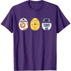 imageStar Wars R2D2 C3PO BB8 Cute Easter Egg Droids TShirtPurple