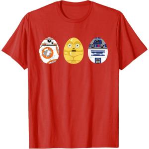 imageStar Wars R2D2 C3PO BB8 Cute Easter Egg Droids TShirtRed