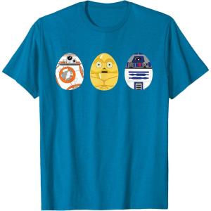 imageStar Wars R2D2 C3PO BB8 Cute Easter Egg Droids TShirtSapphire Blue