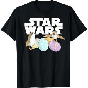 imageStar Wars The Last Jedi Easter Egg Porgs TShirtBlack