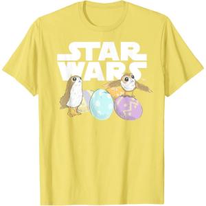 imageStar Wars The Last Jedi Easter Egg Porgs TShirtLemon Yellow