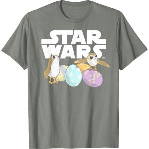 imageStar Wars The Last Jedi Easter Egg Porgs TShirtOlive Heather
