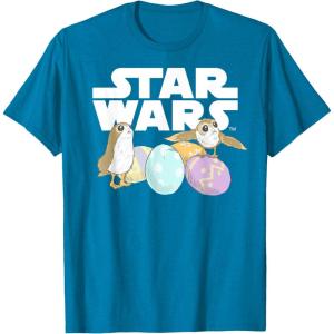 imageStar Wars The Last Jedi Easter Egg Porgs TShirtSapphire Blue