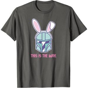 imageStar Wars The Mandalorian Easter Bunny Ears This is the Way TShirtAsphalt Grey