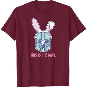 imageStar Wars The Mandalorian Easter Bunny Ears This is the Way TShirtBurgundy