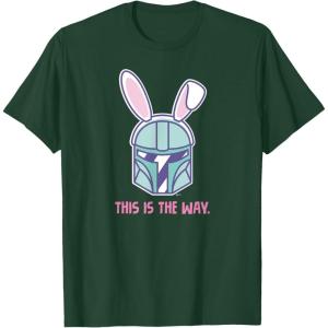 imageStar Wars The Mandalorian Easter Bunny Ears This is the Way TShirtDark Green