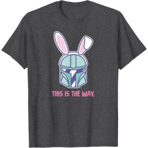 imageStar Wars The Mandalorian Easter Bunny Ears This is the Way TShirtDark Heather Grey