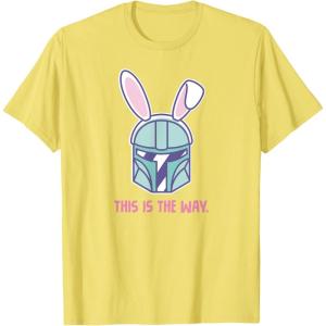 imageStar Wars The Mandalorian Easter Bunny Ears This is the Way TShirtLemon Yellow