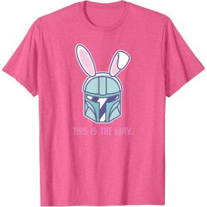 imageStar Wars The Mandalorian Easter Bunny Ears This is the Way TShirtPink Heather