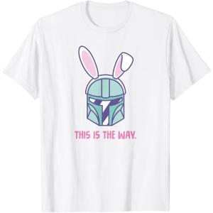imageStar Wars The Mandalorian Easter Bunny Ears This is the Way TShirtWhite