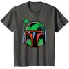 imageNEW Star Wars St Patricks Day Boba Fett Helmet Lucky Clover TShirtAsphalt Grey