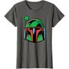 imageNEW Star Wars St Patricks Day Boba Fett Helmet Lucky Clover TShirtAsphalt Grey