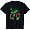 imageNEW Star Wars St Patricks Day Boba Fett Helmet Lucky Clover TShirtBlack