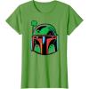 imageNEW Star Wars St Patricks Day Boba Fett Helmet Lucky Clover TShirtGrass Green