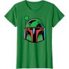 imageNEW Star Wars St Patricks Day Boba Fett Helmet Lucky Clover TShirtKelly Green
