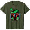 imageNEW Star Wars St Patricks Day Boba Fett Helmet Lucky Clover TShirtOlive Green