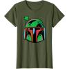 imageNEW Star Wars St Patricks Day Boba Fett Helmet Lucky Clover TShirtOlive Green