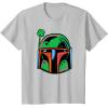 imageNEW Star Wars St Patricks Day Boba Fett Helmet Lucky Clover TShirtSilver Grey